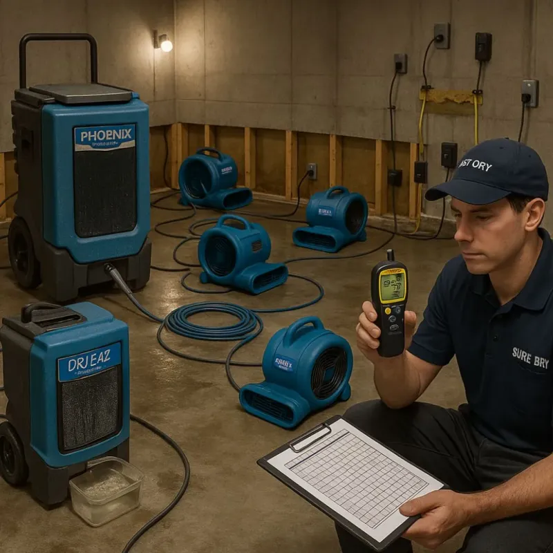 Structural Drying and Dehumidification process in Glenrock, WY